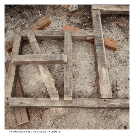 traditioneller Abbund eines Eichen-Fachwerkes