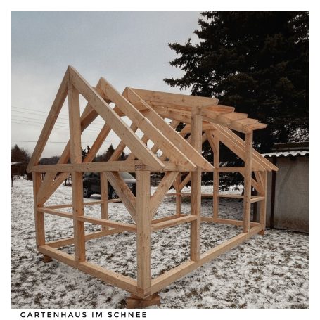 Gartenhaus im Schnee